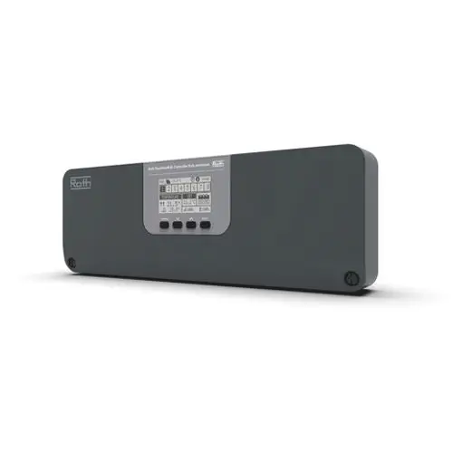 Roth Funk-Anschlussmodul mit Touchscreen-Display und mehreren Tasten. Gerät in dunkler Gehäusefarbe, geeignet für Steuerungsanwendungen.